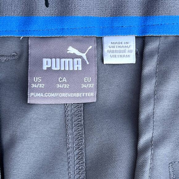 Puma Jackpot Golf Pants 34 R Gray Performance Fit Straight Leg UPF Stretch - Picture 8 of 10